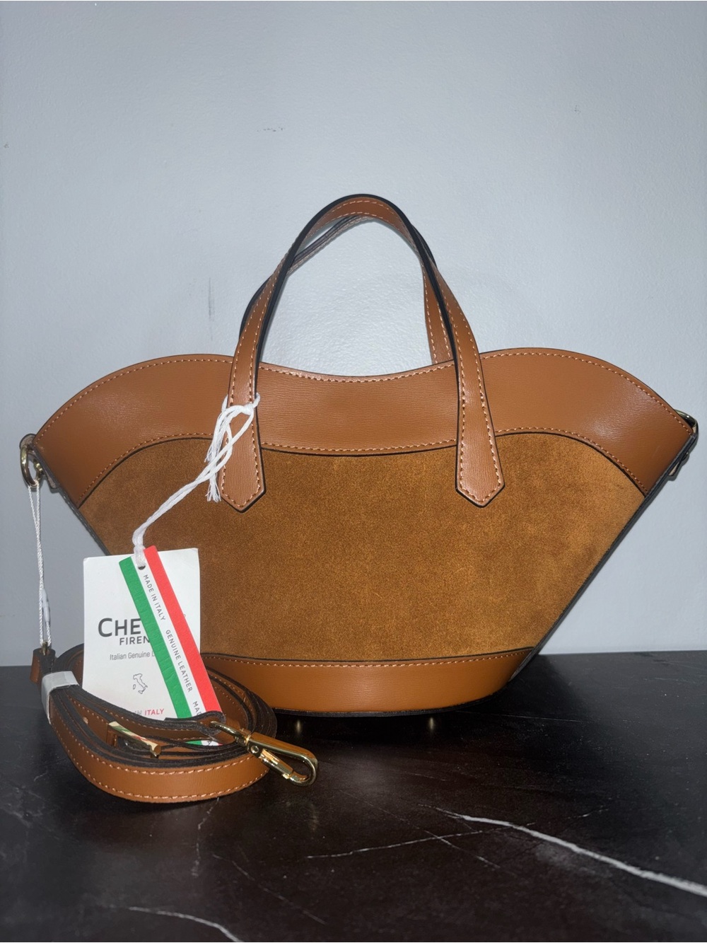 💋Cheval Firenze Tulip Suede Handbag made in Italy